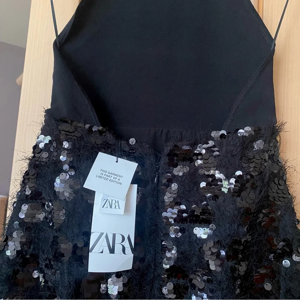 Zara sequin knit halter dress black - Picture 5 of 11